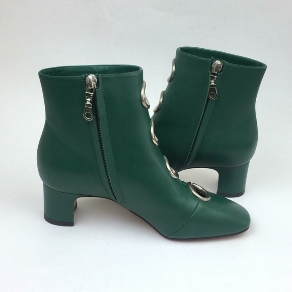 VALENTINO Eyelet Leather ankle bootie sz 6 - Picture 4 of 14